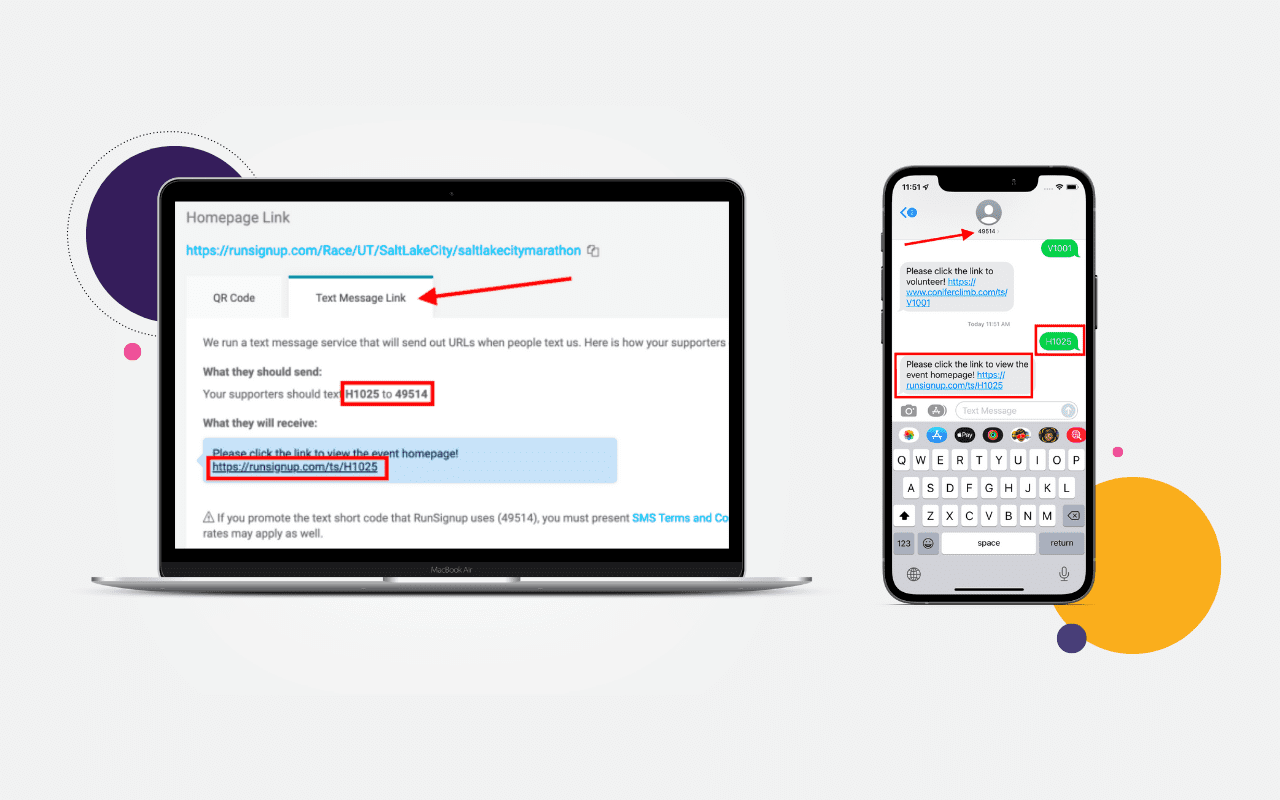 Quick Text Message Links to Engage Supporters - TicketSignup