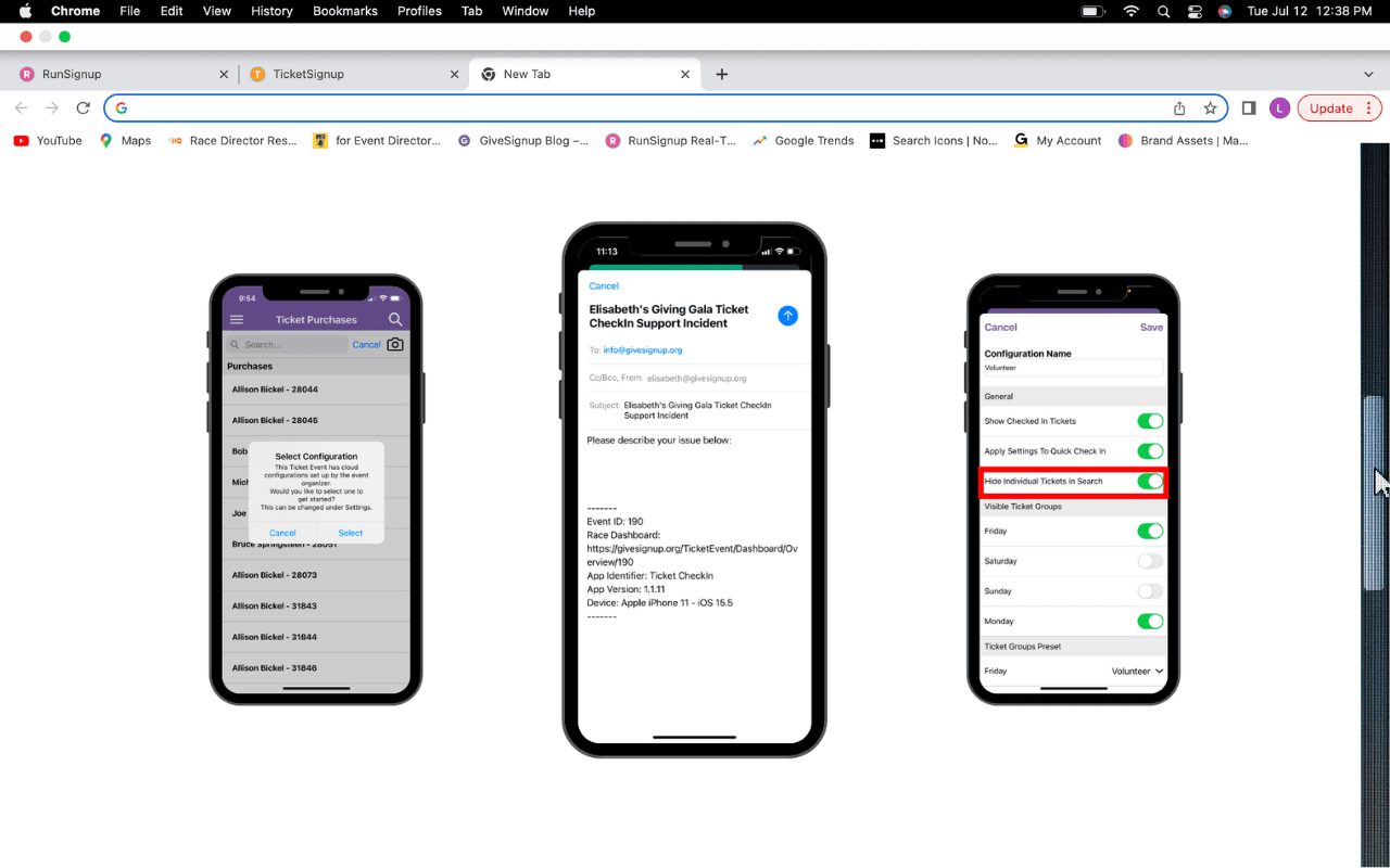 Updates to Tickets App for CheckIn - TicketSignup