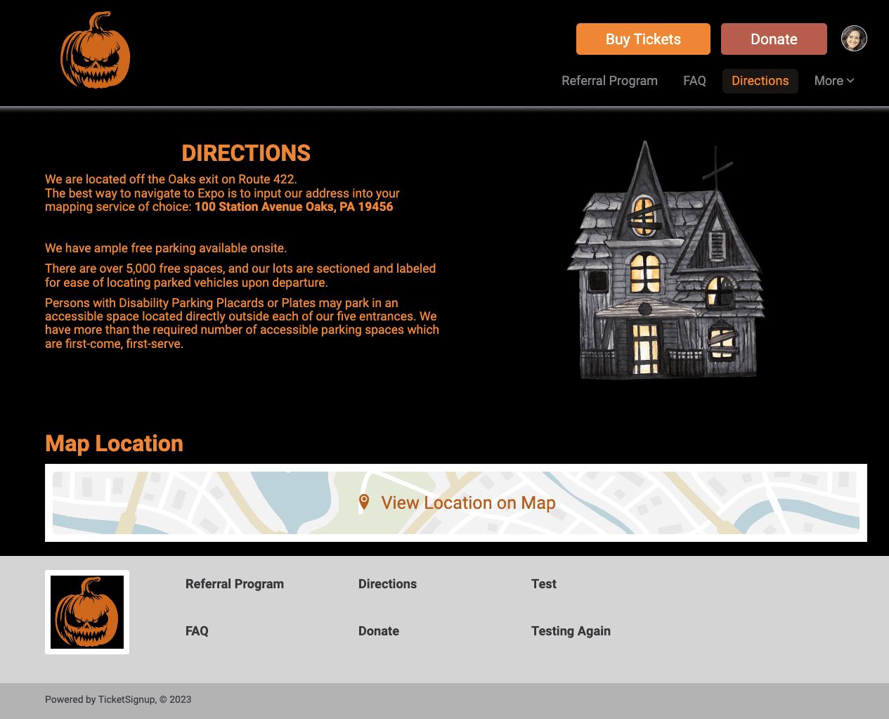 Map Component for Website Builder - TicketSignup
