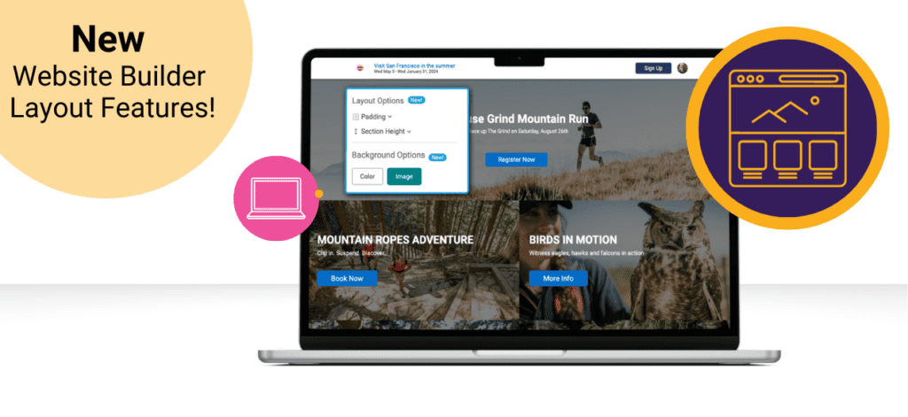 New Website Builder Layout Features! - TicketSignup