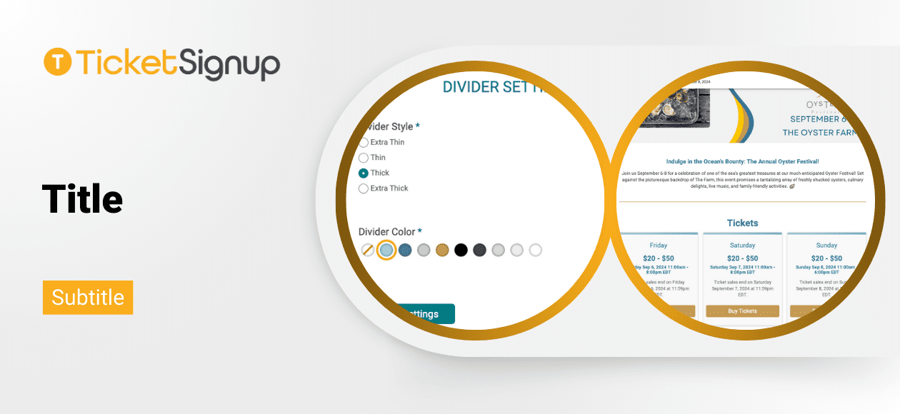 Divider Component for Websites - TicketSignup