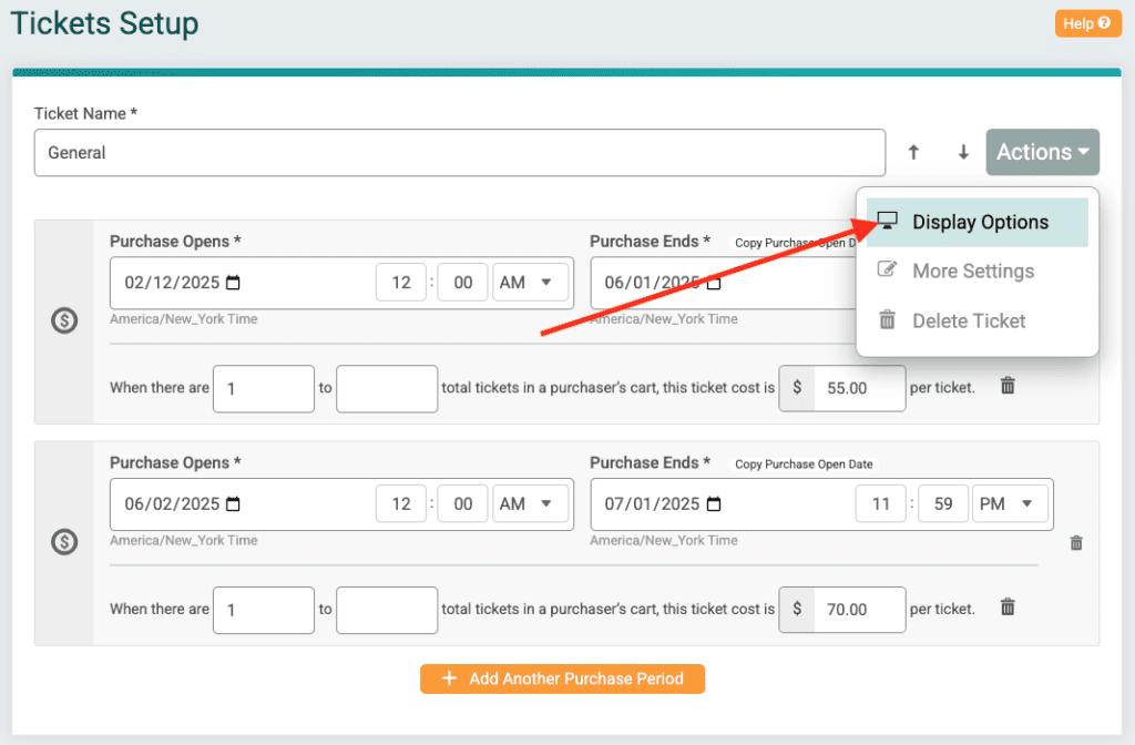 Ticket Options Ticket Images in Purchase Path - TicketSignup