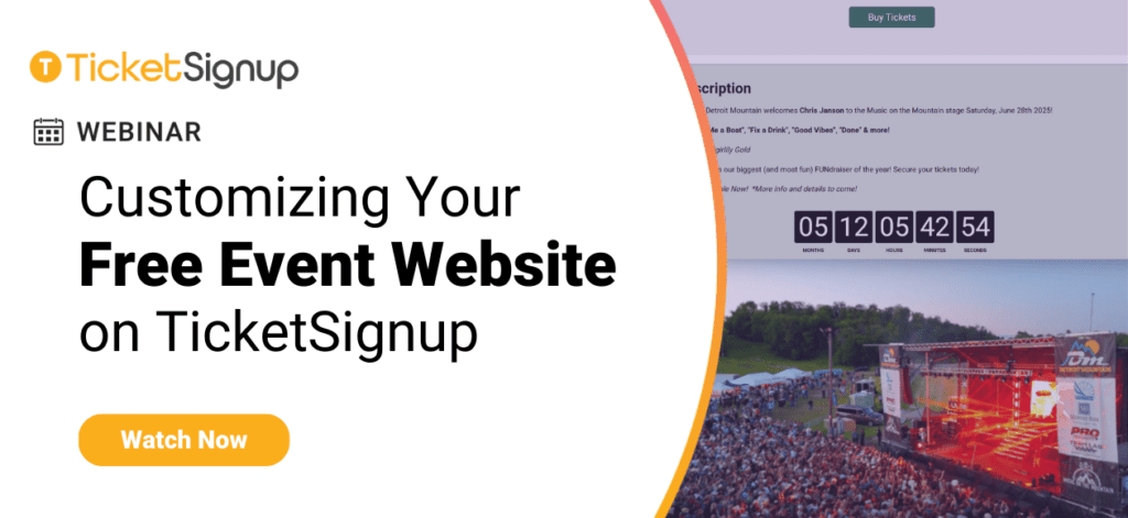 Customizing Your Free Event Website on TicketSignup - TicketSignup