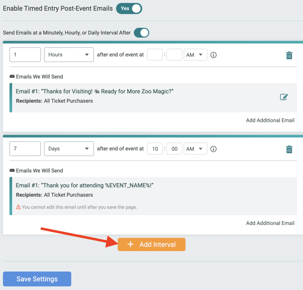 Automated Post-Event Emails for Timed Entry Events - TicketSignup