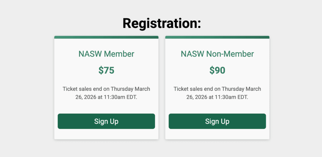 Event registration page showing member and non-member discounts
