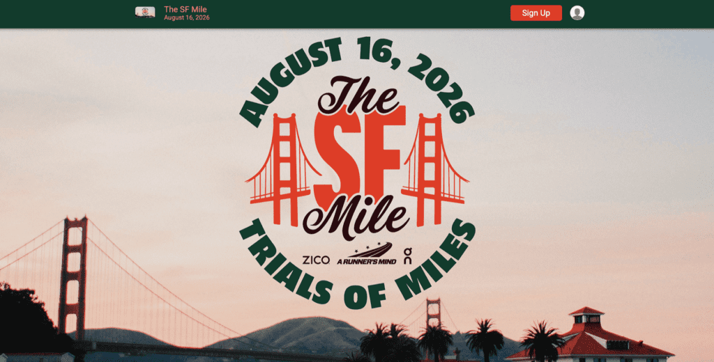The SF Mile banner