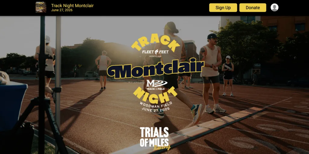 Track Night Montclair banner
