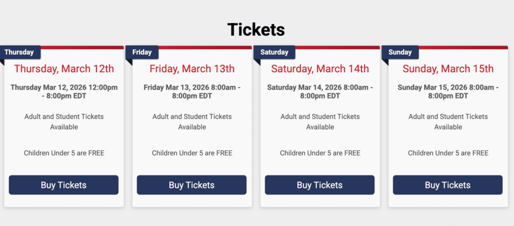 New Balance Nationals ticket purchase view