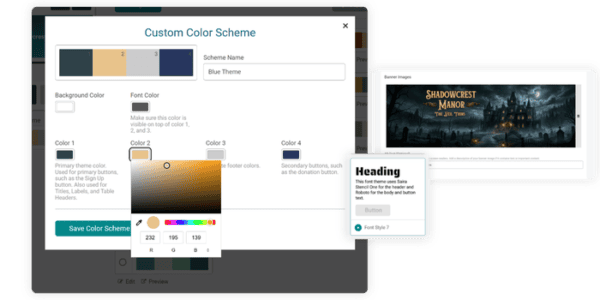 Customize the branding on your free event website