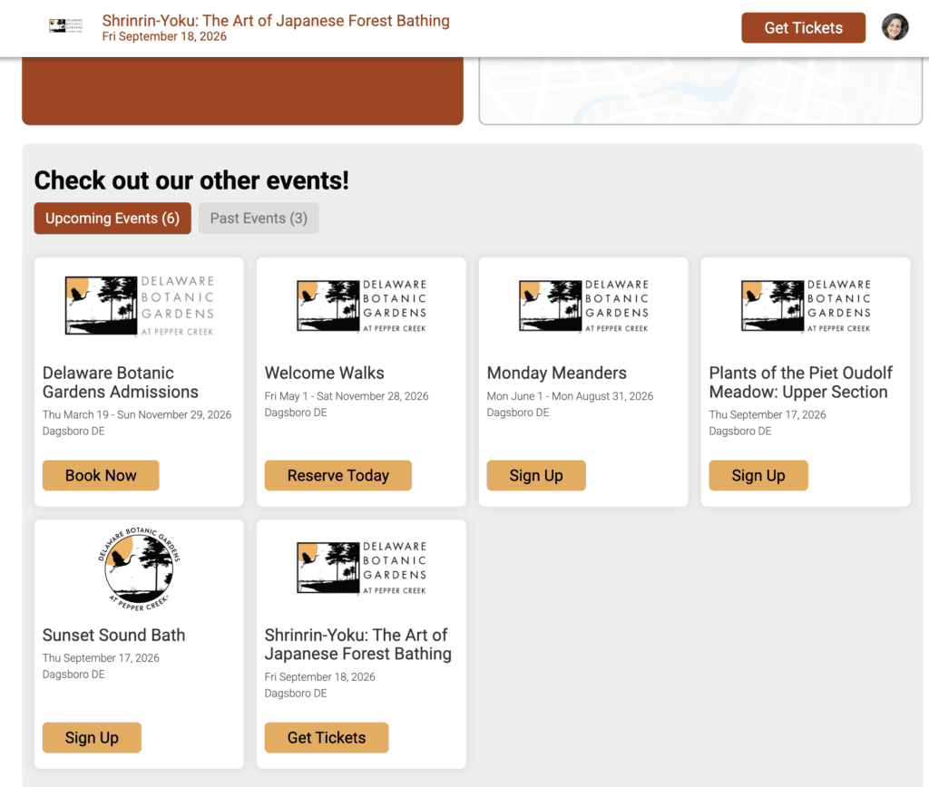 event showcase for ticket websites