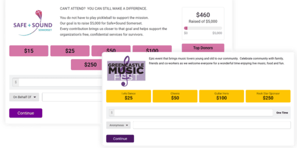 Ticketing with donations integrated in the purchase path