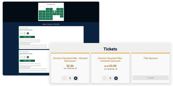 Parks & rec ticketing platform in action.