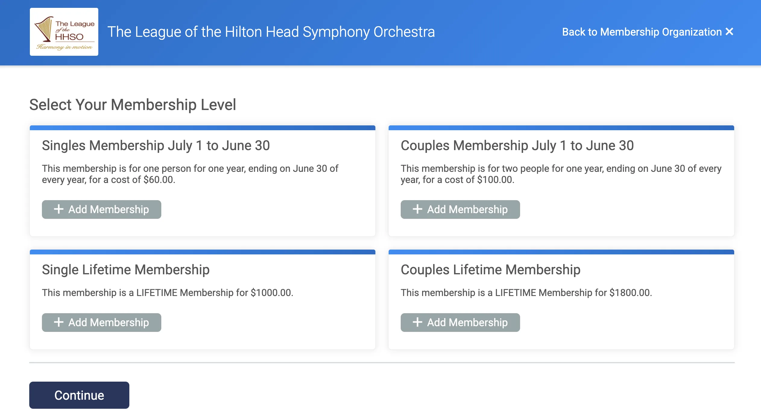 memberships on TicketSignup
